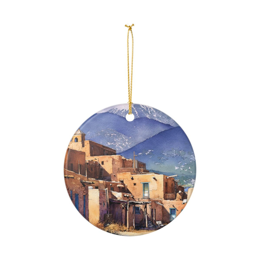Taos New Mexico USA Ornament: Unique Taos Souvenir, Taos New Mexico Xmas Decor, and Authentic Taos Gift