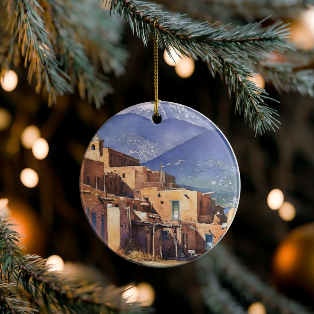 Taos New Mexico USA Ornament: Unique Taos Souvenir, Taos New Mexico Xmas Decor, and Authentic Taos Gift