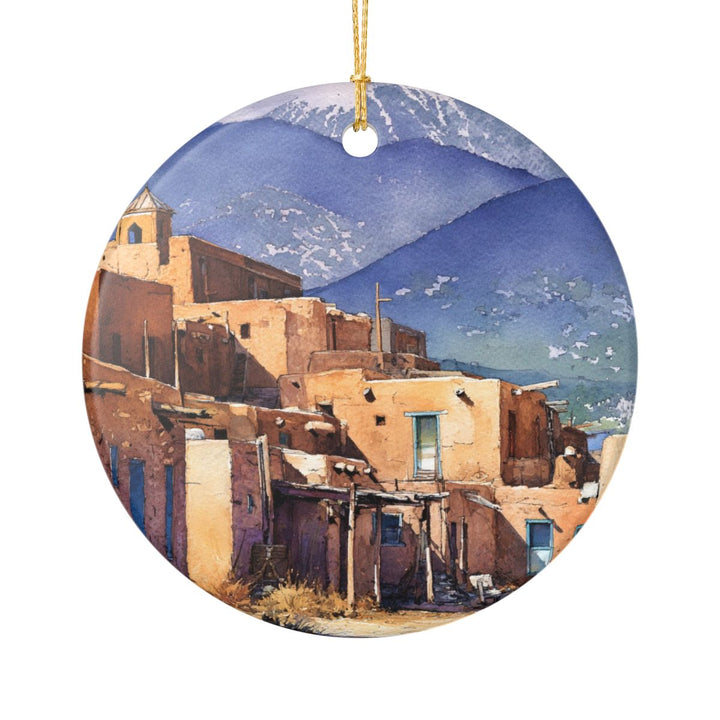Taos New Mexico USA Ornament: Unique Taos Souvenir, Taos New Mexico Xmas Decor, and Authentic Taos Gift