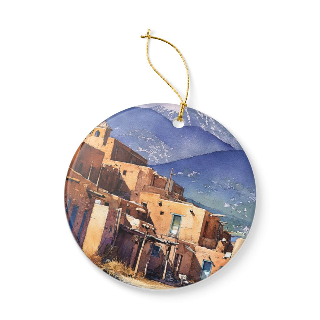 Taos New Mexico USA Ornament: Unique Taos Souvenir, Taos New Mexico Xmas Decor, and Authentic Taos Gift
