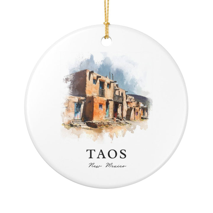 Taos New Mexico USA Ornament: Unique Taos Souvenir, Taos New Mexico Xmas Decor, and Authentic Taos Gift