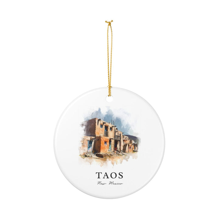 Taos New Mexico USA Ornament: Unique Taos Souvenir, Taos New Mexico Xmas Decor, and Authentic Taos Gift