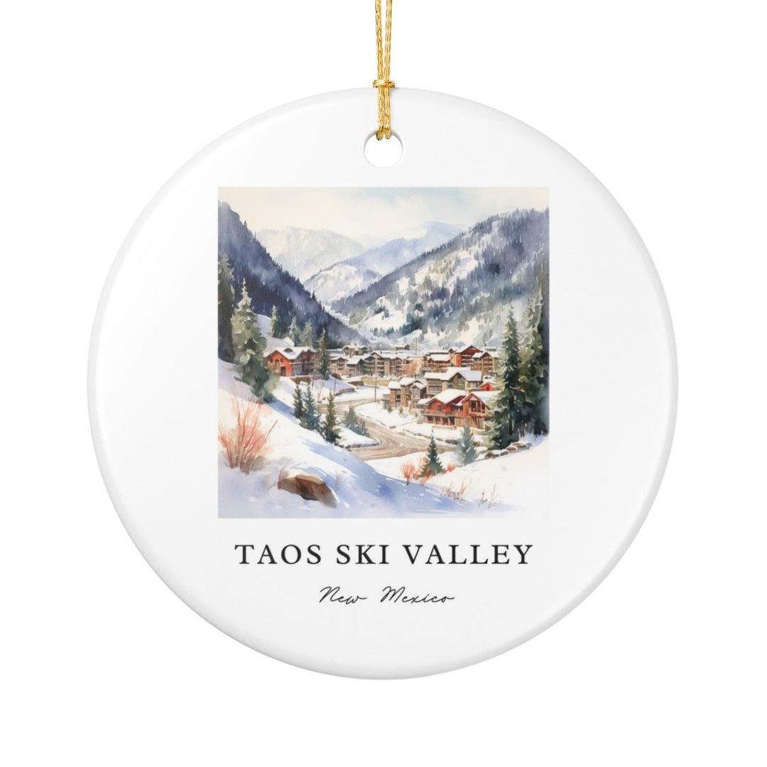 Taos Ski Valley New Mexico USA Ornament: Unique Taos Ski Valley Souvenir, Taos Ski Valley New Mexico Xmas Decor, and Authentic Taos Ski Valley Gift