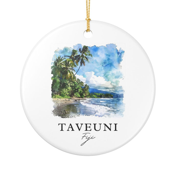 Taveuni Fiji Ornament: Unique Taveuni Fiji Souvenir, Taveuni Fiji Xmas Decor, and Authentic Taveuni Fiji Gift
