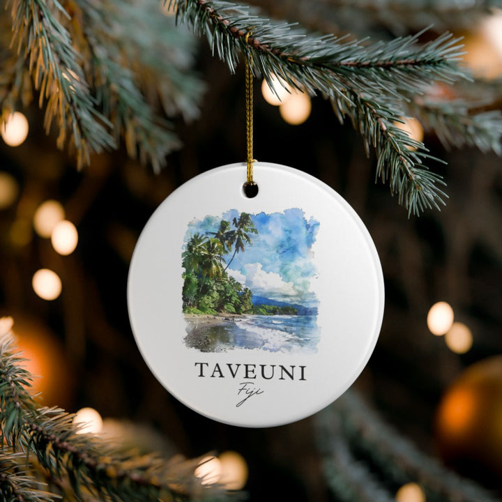 Taveuni Fiji Ornament: Unique Taveuni Fiji Souvenir, Taveuni Fiji Xmas Decor, and Authentic Taveuni Fiji Gift