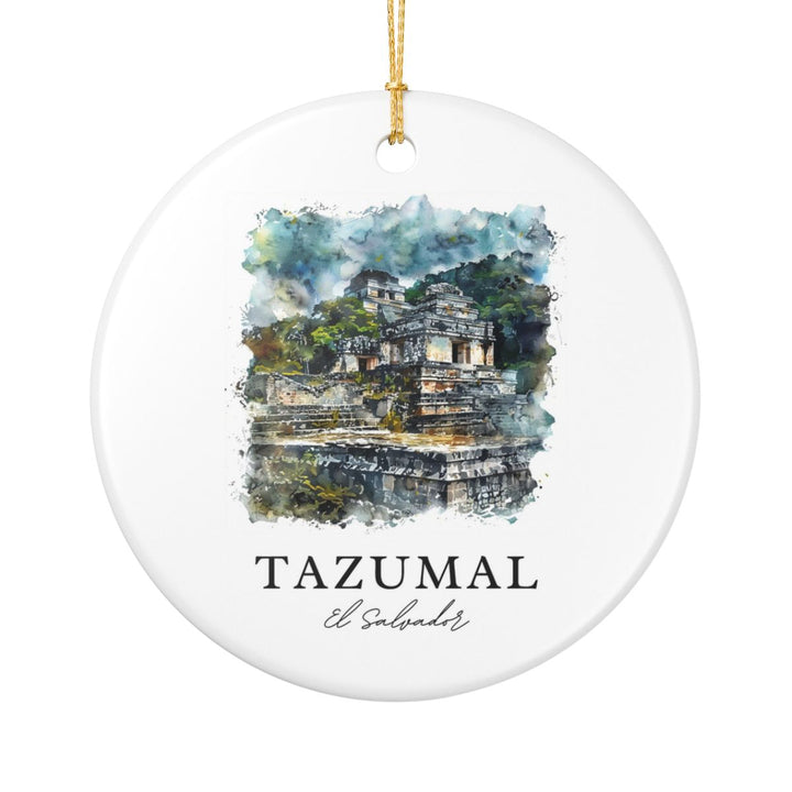 Tazumal El Salvador Ornament: Unique Tazumal El Salvador Souvenir, Tazumal El Salvador Xmas Decor, and Authentic Tazumal El Salvador Gift