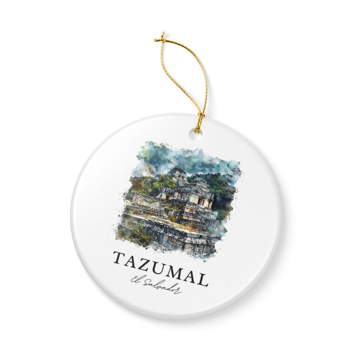 Tazumal El Salvador Ornament: Unique Tazumal El Salvador Souvenir, Tazumal El Salvador Xmas Decor, and Authentic Tazumal El Salvador Gift