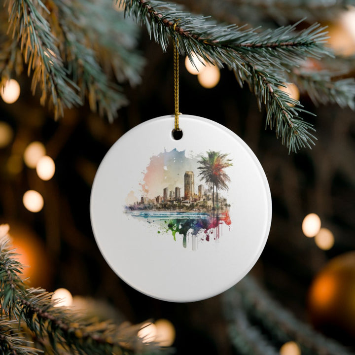 Tel Aviv Israel Ornament: Unique Tel Aviv Souvenir, Tel Aviv Israel Xmas Decor, and Authentic Tel Aviv Gift