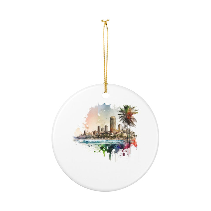 Tel Aviv Israel Ornament: Unique Tel Aviv Souvenir, Tel Aviv Israel Xmas Decor, and Authentic Tel Aviv Gift