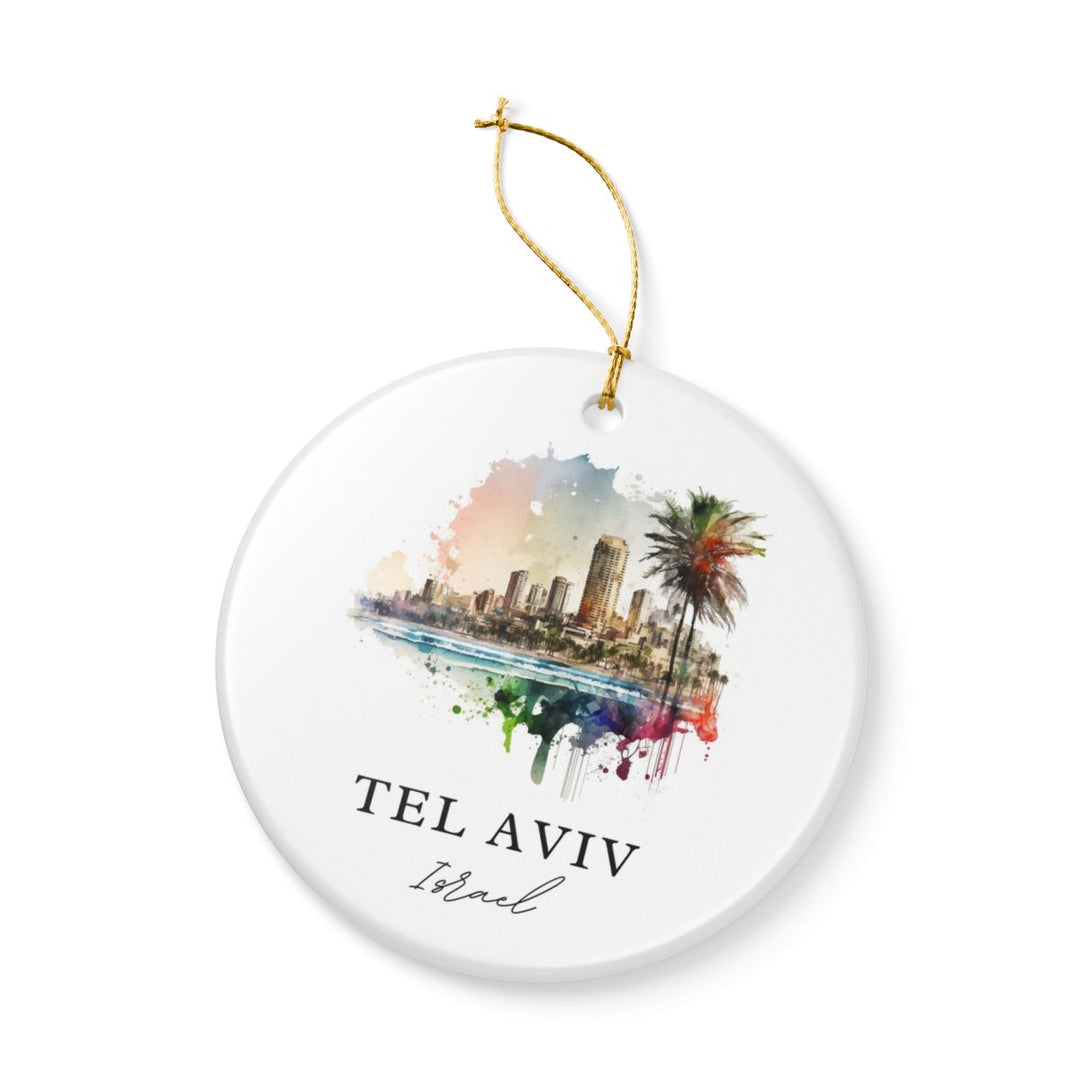 Tel Aviv Israel Ornament: Unique Tel Aviv Souvenir, Tel Aviv Israel Xmas Decor, and Authentic Tel Aviv Gift