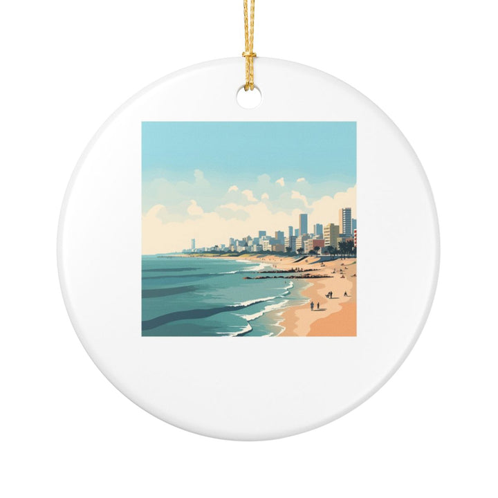 Tel Aviv Israel Ornament: Unique Tel Aviv Souvenir, Tel Aviv Israel Xmas Decor, and Authentic Tel Aviv Gift