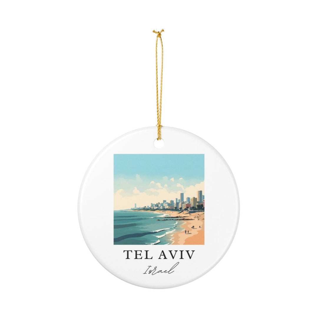 Tel Aviv Israel Ornament: Unique Tel Aviv Souvenir, Tel Aviv Israel Xmas Decor, and Authentic Tel Aviv Gift