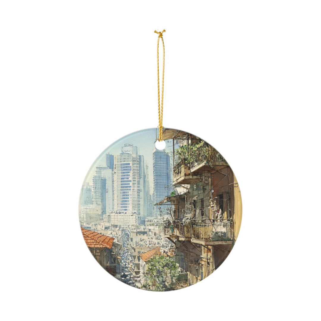 Tel Aviv Israel Ornament: Unique Tel Aviv Souvenir, Tel Aviv Israel Xmas Decor, and Authentic Tel Aviv Gift