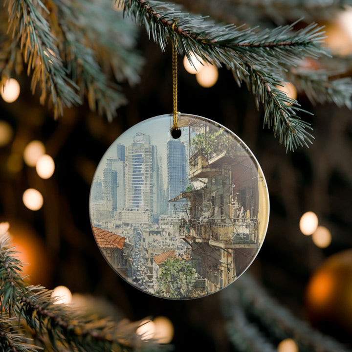 Tel Aviv Israel Ornament: Unique Tel Aviv Souvenir, Tel Aviv Israel Xmas Decor, and Authentic Tel Aviv Gift