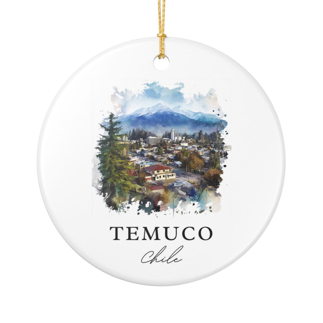 Temuco Chile Ornament: Unique Temuco Souvenir, Temuco Chile Xmas Decor, and Authentic Temuco Gift