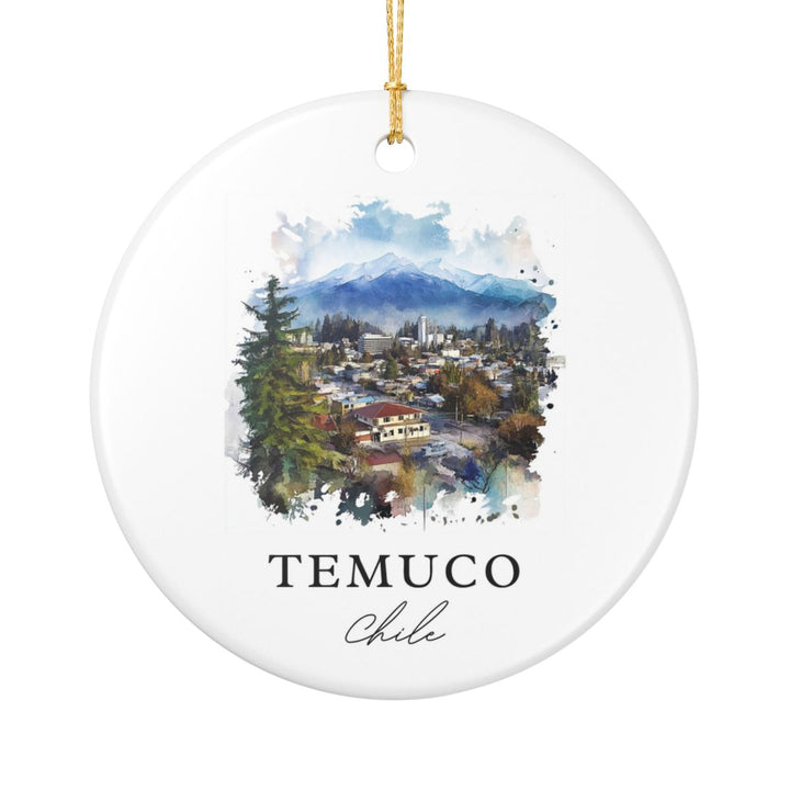 Temuco Chile Ornament: Unique Temuco Souvenir, Temuco Chile Xmas Decor, and Authentic Temuco Gift