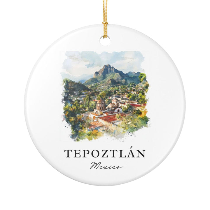 Tepoztlán Mexico Ornament: Unique Tepoztlán Souvenir, Tepoztlán Mexico Xmas Decor, and Authentic Tepoztlán Gift