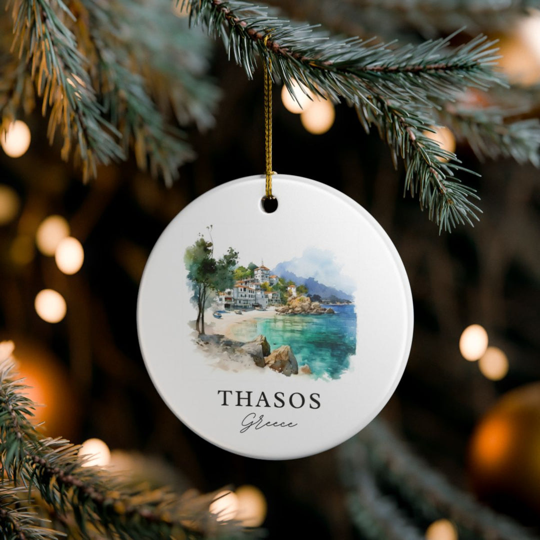 Thasos Greece Ornament: Unique Thasos Souvenir, Thasos Greece Xmas Decor, and Authentic Thasos Gift