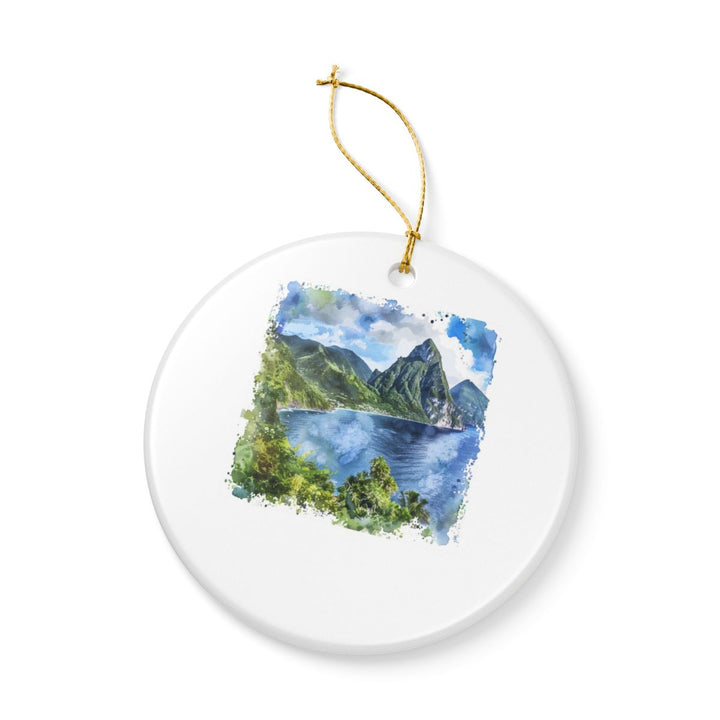 The Pitons St Lucia Ornament: Unique The Pitons Souvenir, The Pitons St Lucia Xmas Decor, and Authentic The Pitons Gift