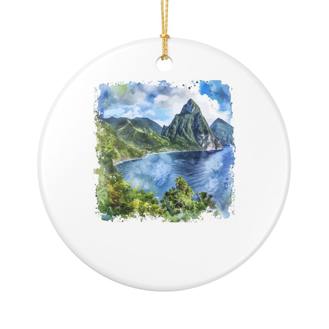The Pitons St Lucia Ornament: Unique The Pitons Souvenir, The Pitons St Lucia Xmas Decor, and Authentic The Pitons Gift