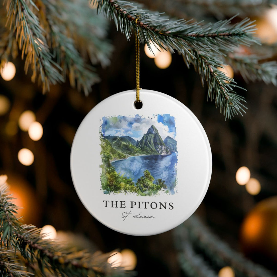 The Pitons St Lucia Ornament | Christmas Travel Souvenir Gift