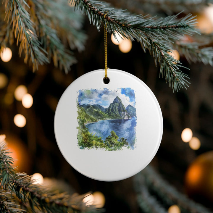 The Pitons St Lucia Ornament: Unique The Pitons Souvenir, The Pitons St Lucia Xmas Decor, and Authentic The Pitons Gift