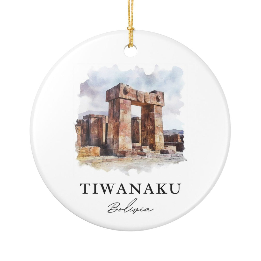 Tiwanaku Bolivia Ornament: Unique Tiwanaku Souvenir, Tiwanaku Bolivia Xmas Decor, and Authentic Tiwanaku Gift