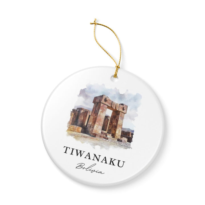 Tiwanaku Bolivia Ornament: Unique Tiwanaku Souvenir, Tiwanaku Bolivia Xmas Decor, and Authentic Tiwanaku Gift