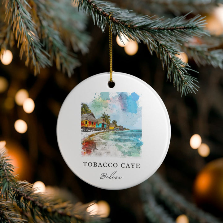 Tobacco Caye Ornament: Unique Tobacco Caye Souvenir, Tobacco Caye Xmas Decor, and Authentic Tobacco Caye Gift