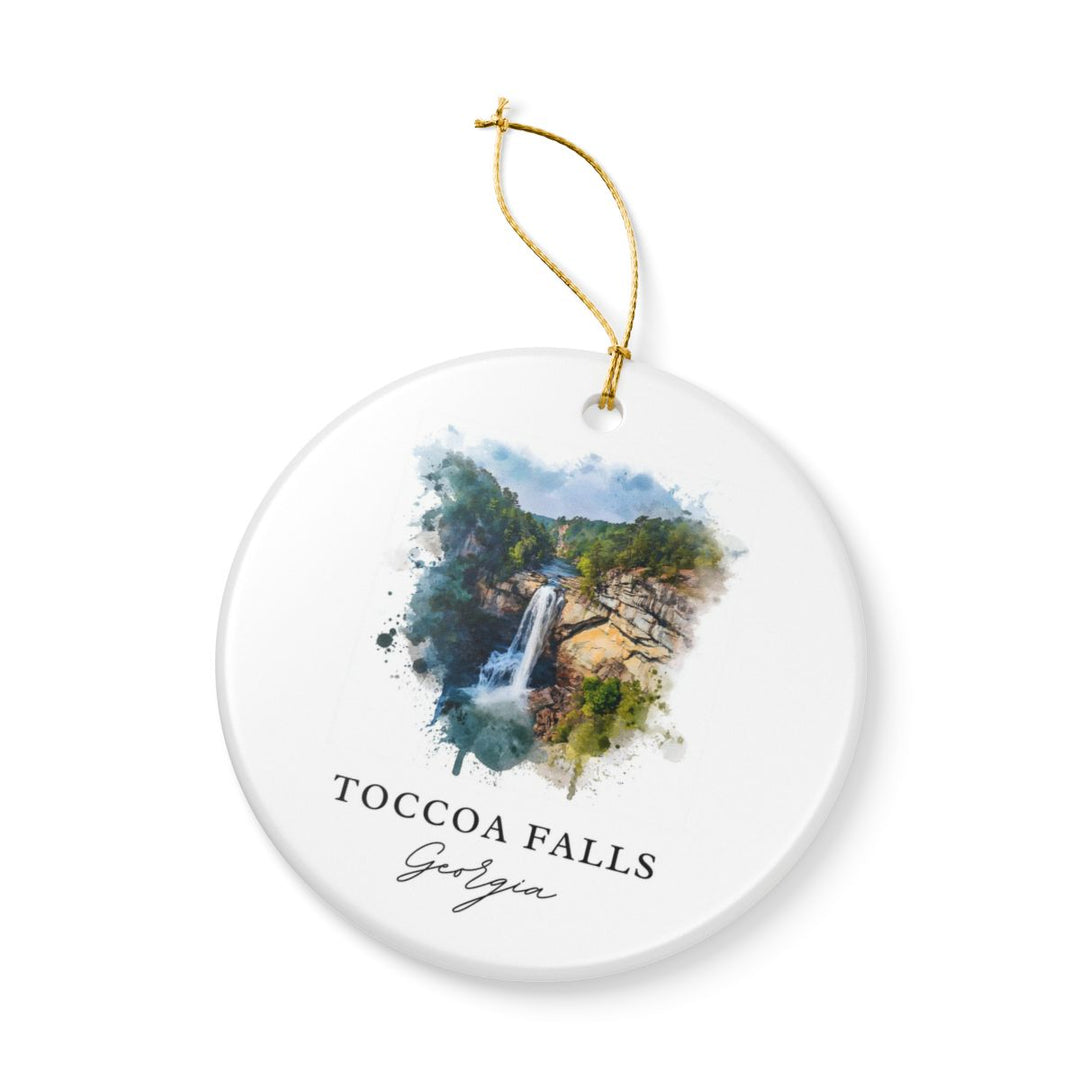 Toccoa Falls Georgia USA Ornament: Unique Toccoa Falls Souvenir, Toccoa Falls Georgia Xmas Decor, and Authentic Toccoa Falls Gift