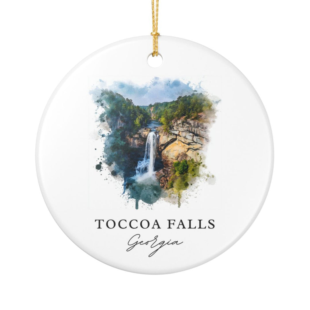 Toccoa Falls Georgia USA Ornament: Unique Toccoa Falls Souvenir, Toccoa Falls Georgia Xmas Decor, and Authentic Toccoa Falls Gift