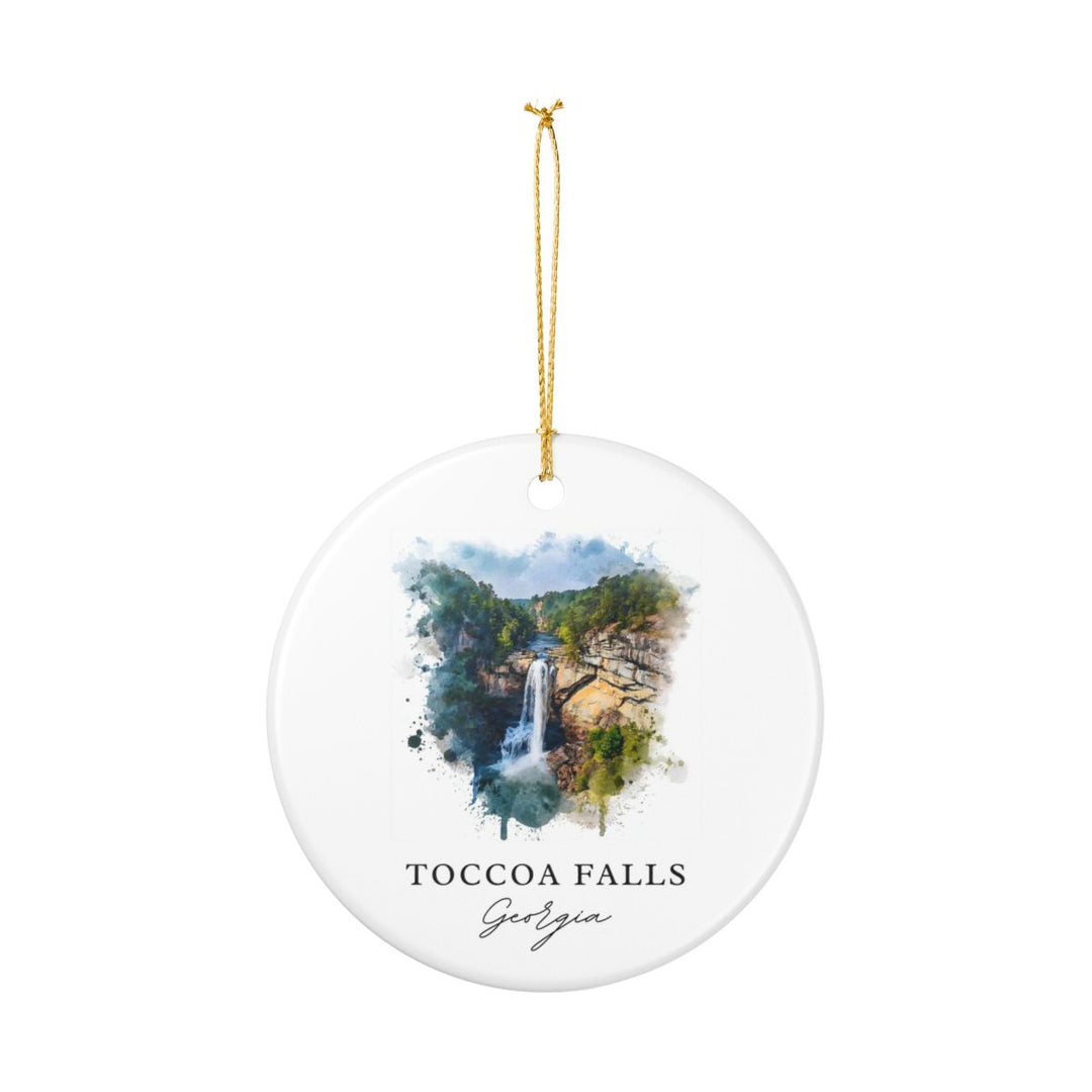 Toccoa Falls Georgia USA Ornament: Unique Toccoa Falls Souvenir, Toccoa Falls Georgia Xmas Decor, and Authentic Toccoa Falls Gift