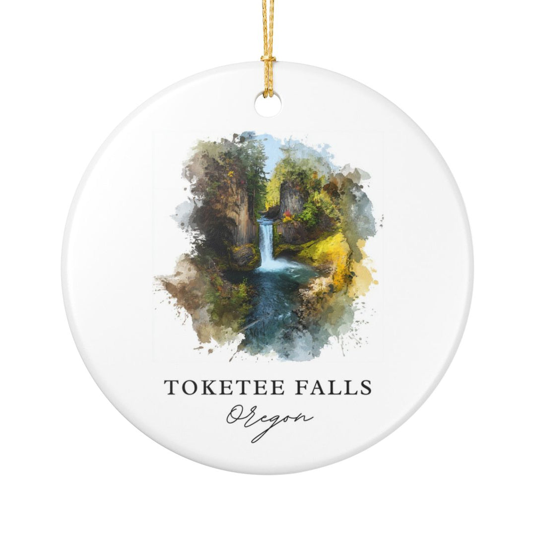 Toketee Falls Oregon USA Ornament: Unique Toketee Falls Souvenir, Toketee Falls Oregon Xmas Decor, and Authentic Toketee Falls Gift