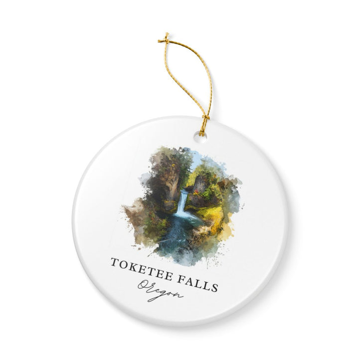 Toketee Falls Oregon USA Ornament: Unique Toketee Falls Souvenir, Toketee Falls Oregon Xmas Decor, and Authentic Toketee Falls Gift