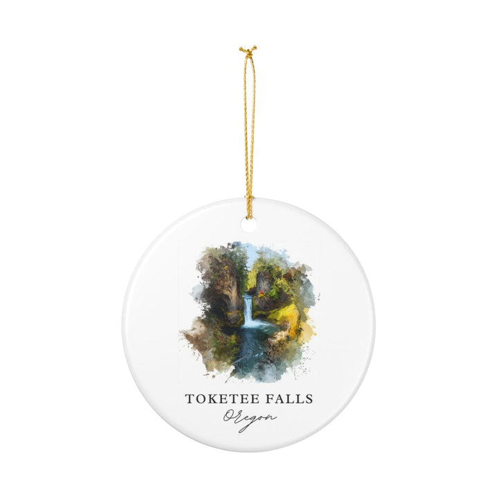 Toketee Falls Oregon USA Ornament: Unique Toketee Falls Souvenir, Toketee Falls Oregon Xmas Decor, and Authentic Toketee Falls Gift