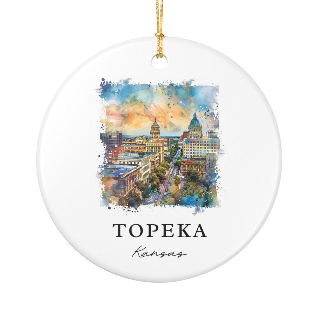 Topeka Kansas Ornament: Unique Topeka Kansas Souvenir, Topeka Kansas Xmas Decor, and Authentic Topeka Kansas Gift