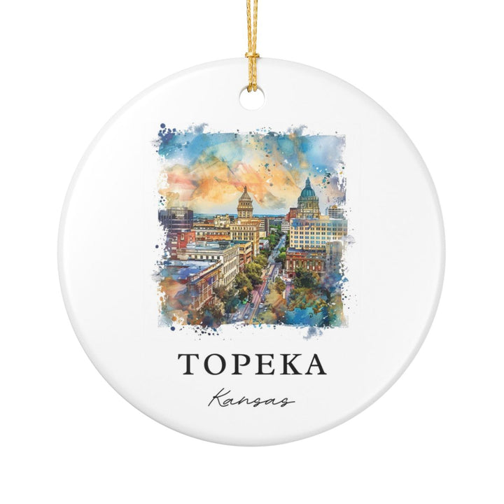 Topeka Kansas Ornament: Unique Topeka Kansas Souvenir, Topeka Kansas Xmas Decor, and Authentic Topeka Kansas Gift