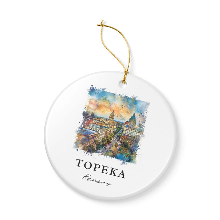 Topeka Kansas Ornament: Unique Topeka Kansas Souvenir, Topeka Kansas Xmas Decor, and Authentic Topeka Kansas Gift