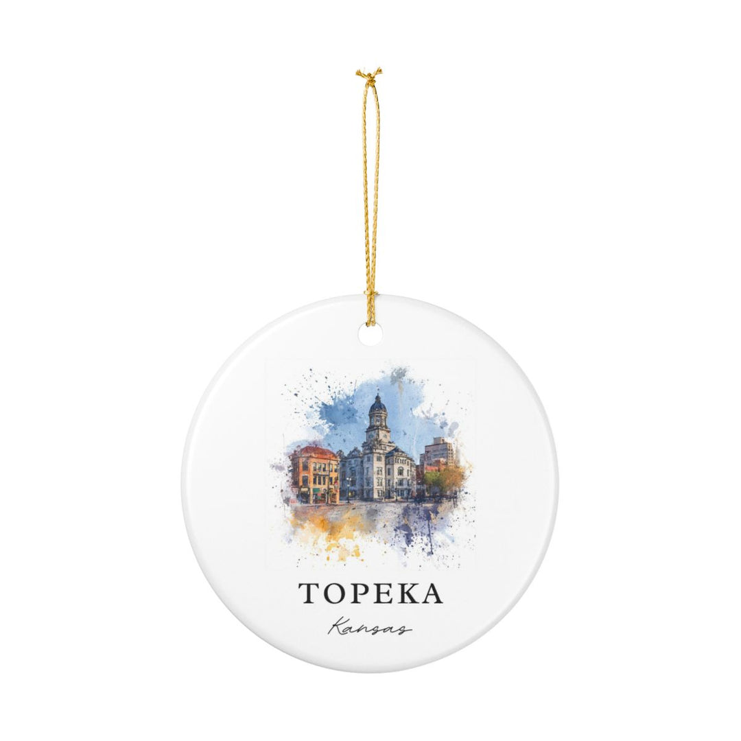 Topeka Kansas Ornament: Unique Topeka Souvenir, Topeka Kansas Xmas Decor, and Authentic Topeka Gift