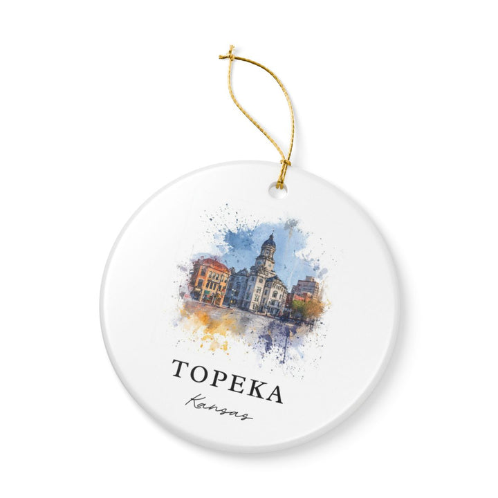 Topeka Kansas Ornament: Unique Topeka Souvenir, Topeka Kansas Xmas Decor, and Authentic Topeka Gift