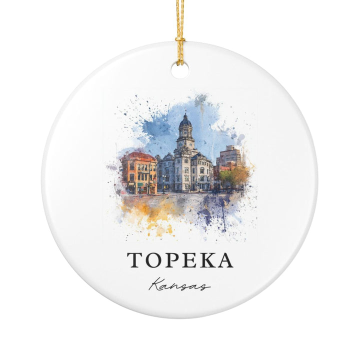 Topeka Kansas Ornament: Unique Topeka Souvenir, Topeka Kansas Xmas Decor, and Authentic Topeka Gift