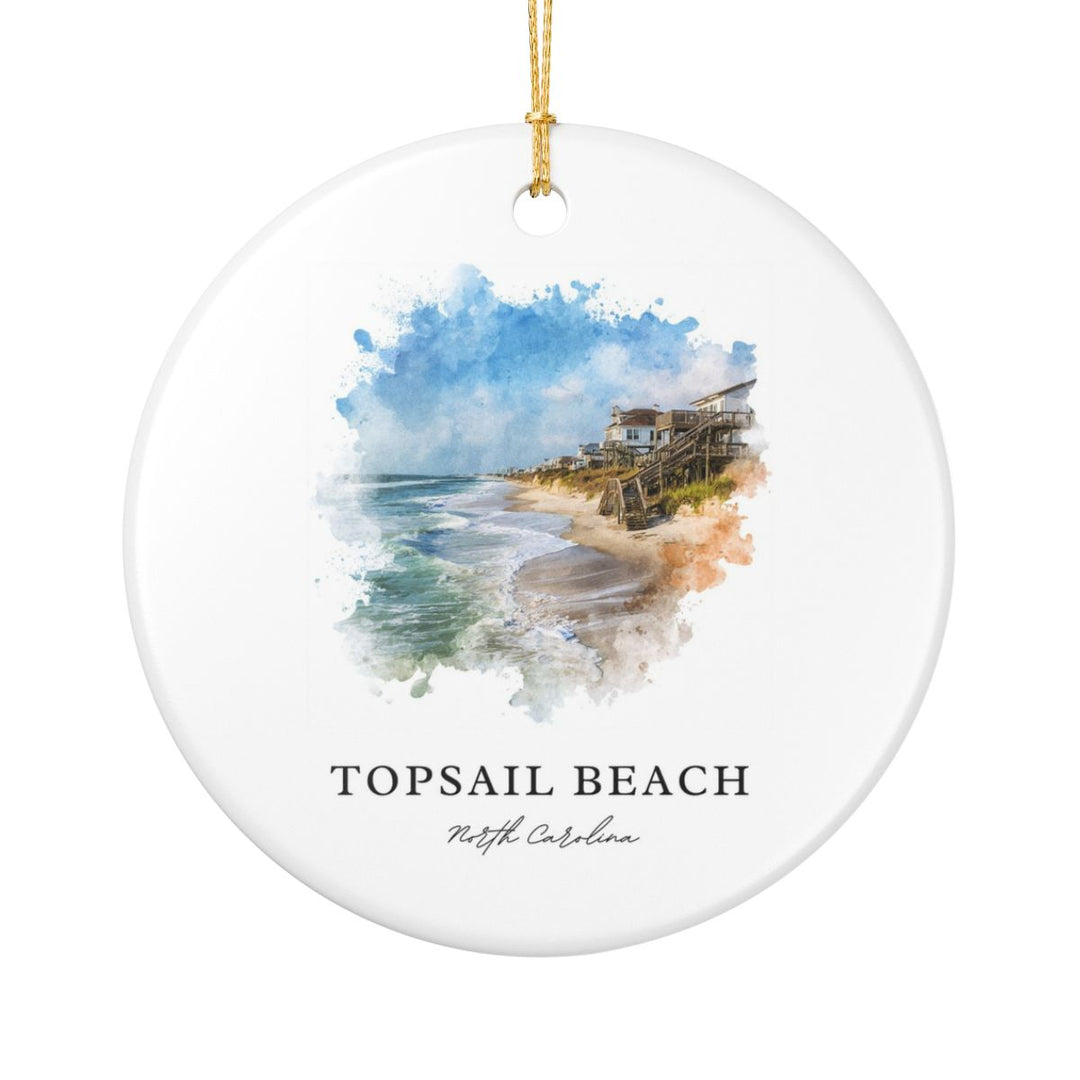 Topsail Beach North Carolina Ornament: Unique Topsail Beach Souvenir, Topsail Beach North Carolina Xmas Decor, and Authentic Topsail Beach Gift