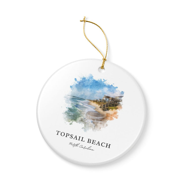 Topsail Beach North Carolina Ornament: Unique Topsail Beach Souvenir, Topsail Beach North Carolina Xmas Decor, and Authentic Topsail Beach Gift
