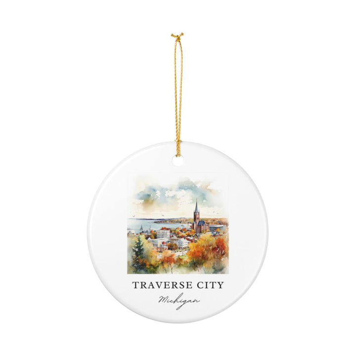 Traverse City MI Ornament: Unique Traverse City Souvenir, Traverse City Michigan Xmas Decor, and Authentic Traverse City Gift
