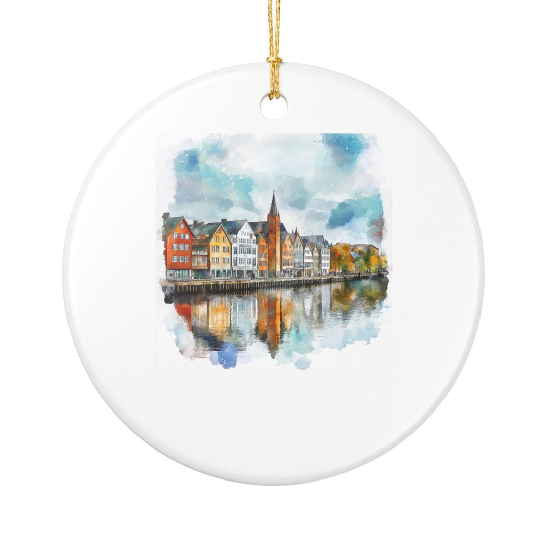 Trondheim Norway Ornament: Unique Trondheim Souvenir, Trondheim Norway Xmas Decor, and Authentic Trondheim Gift