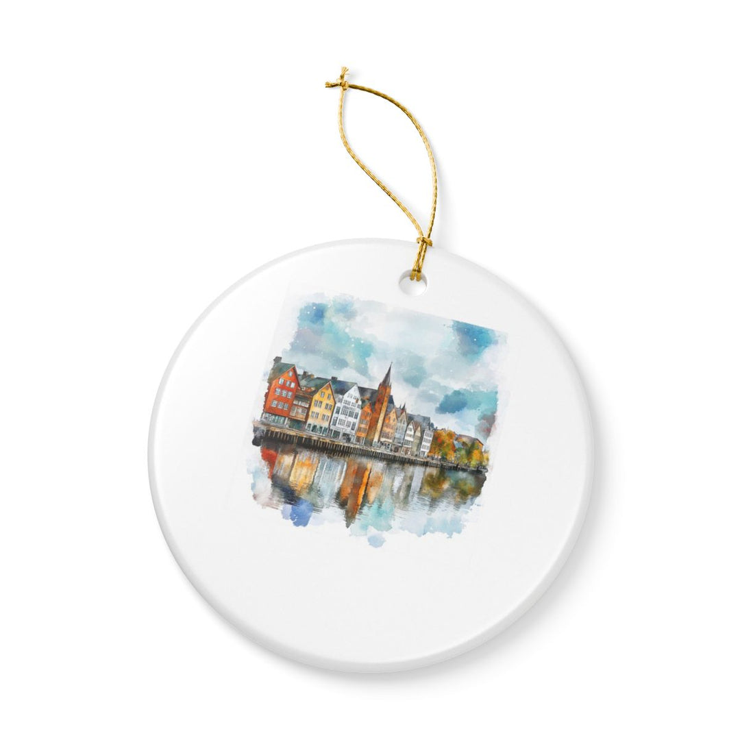 Trondheim Norway Ornament: Unique Trondheim Souvenir, Trondheim Norway Xmas Decor, and Authentic Trondheim Gift