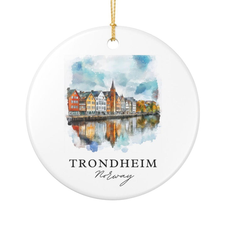 Trondheim Norway Ornament: Unique Trondheim Souvenir, Trondheim Norway Xmas Decor, and Authentic Trondheim Gift