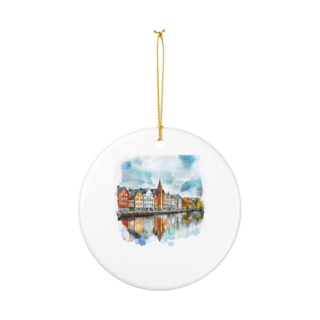 Trondheim Norway Ornament: Unique Trondheim Souvenir, Trondheim Norway Xmas Decor, and Authentic Trondheim Gift