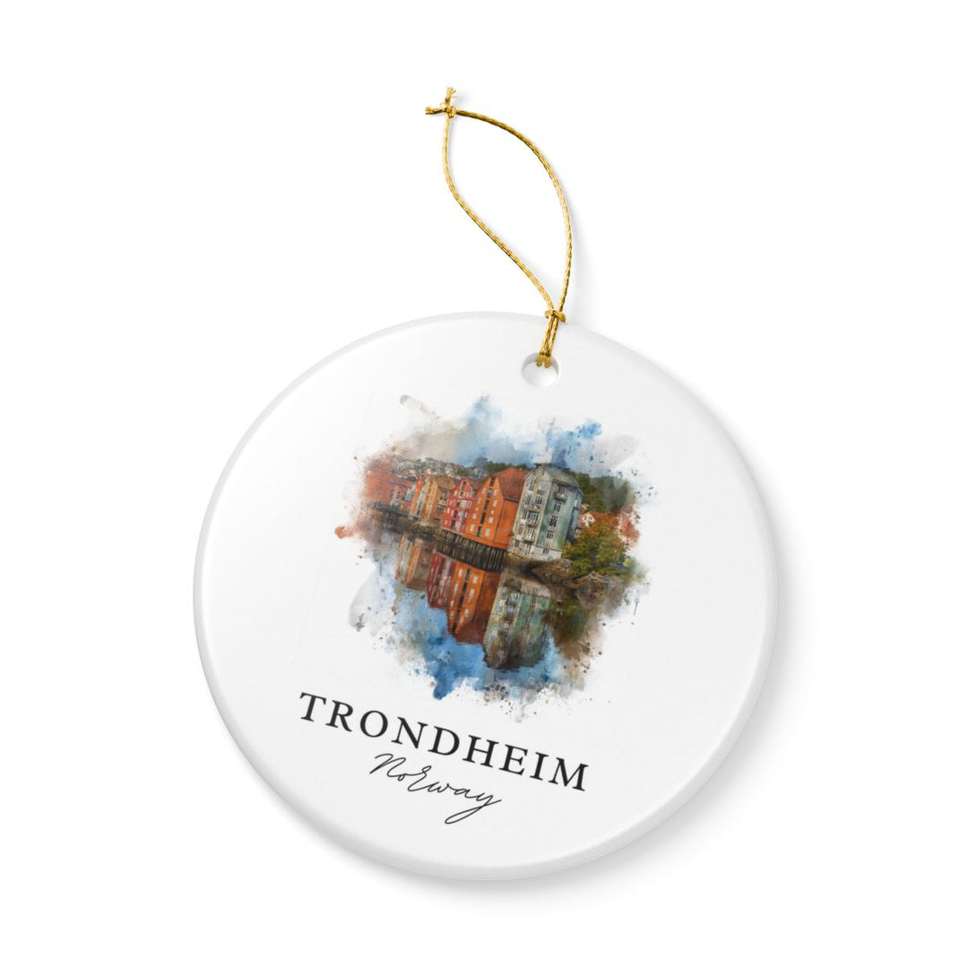 Trondheim Norway Ornament: Unique Trondheim Souvenir, Trondheim Norway Xmas Decor, and Authentic Trondheim Gift