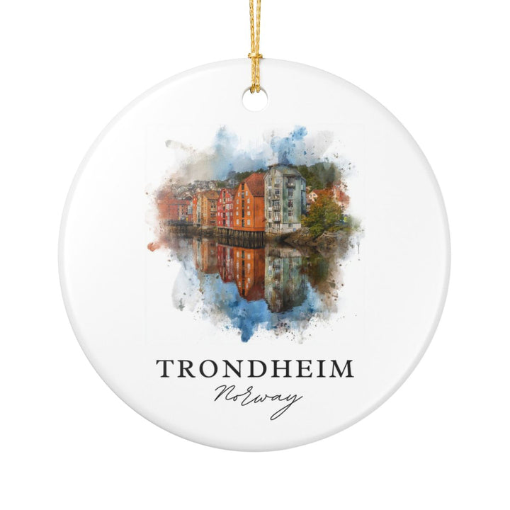 Trondheim Norway Ornament: Unique Trondheim Souvenir, Trondheim Norway Xmas Decor, and Authentic Trondheim Gift